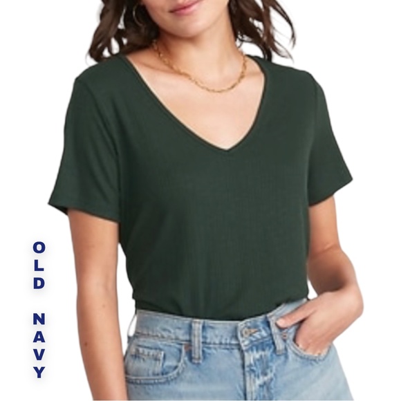 Women's V-Neck Rib Knit T-Shirt - 2025 Summer Short Sleeve Casual Basic Tee With Raglan Sleeves, Loose Fit Top
